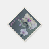 Serviette En Papier Orchidées Dans Les Tons De Violet (Coin)
