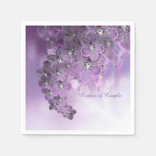 Serviette En Papier Orchidées de fleurs violettes (Devant)