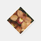 Serviette En Papier Orchidées de Pêche avec Raindrops Floral (Coin)