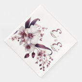 Serviette En Papier Orchidées délicates blanches et magenta personnali (Coin)