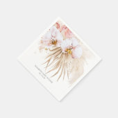 Serviette En Papier Orchidées et Pampas Grass Elegant Boho (Coin)