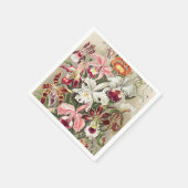 Serviette En Papier Orchidées, Orchidée Denusblumen par Ernst Haeckel (Coin)