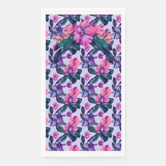 Serviette En Papier Orchidées pourpres (Devant)