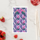 Serviette En Papier Orchidées pourpres (En situation)