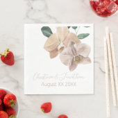 Serviette En Papier Orchidées romantiques aquarelles (En situation)