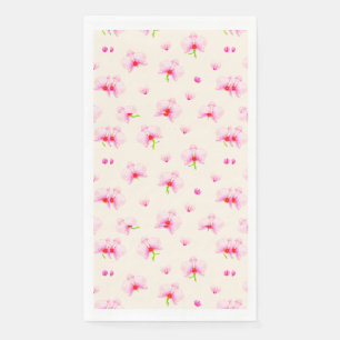 Serviette En Papier Orchidées rose pastel