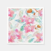 Serviette En Papier Orchidées roses. (Devant)