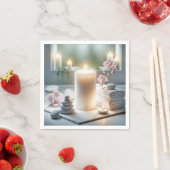 Serviette En Papier Orchidées spas et bougies (En situation)