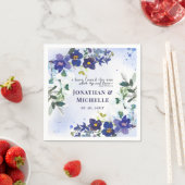 Serviette En Papier Orchidées violettes et blanches Mariage d'aquarell (En situation)