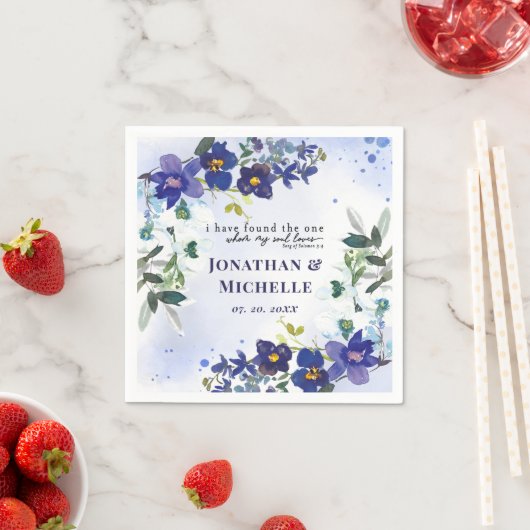 Serviette En Papier Orchidées violettes et blanches Mariage d'aquarell (En situation)