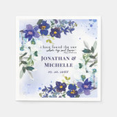 Serviette En Papier Orchidées violettes et blanches Mariage d'aquarell (Devant)