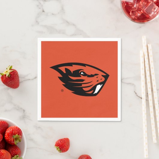 Serviette En Papier Oregon State Beavers | Tête de castor (En situation)