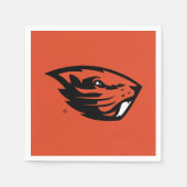 Serviette En Papier Oregon State Beavers | Tête de castor (Devant)
