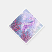 Serviette En Papier Oreiller de jet côtier Cheval Marin Violet (Coin)