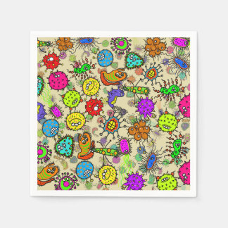 Serviette En Papier Organismes de laboratoire microscopique amusants