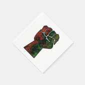 Serviette En Papier orgueil noir poing vert rouge pan drapeau africain (Coin)