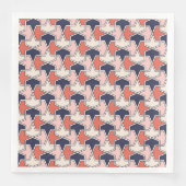 Serviette En Papier Oriental Rouge Bleu Bleu Flèches géométriques Moti (Devant)