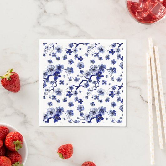 Serviette En Papier Oriental Sakura Motif (En situation)