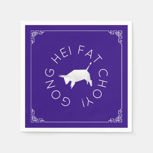 Serviette En Papier Origami Ox chinois (Devant)