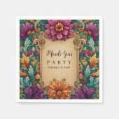 Serviette En Papier Ornate Floral Mardi Gras Masquerade (Devant)