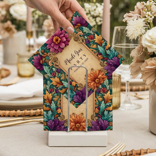 Serviette En Papier Ornate Floral Mardi Gras Masquerade