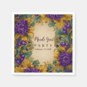 Serviette En Papier Ornate Floral Masquerade Mardi Gras (Devant)
