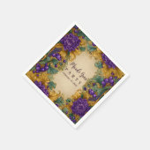 Serviette En Papier Ornate Floral Masquerade Mardi Gras (Coin)