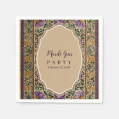 Serviette En Papier Ornate Framed Mardi Gras Masquerade (Devant)