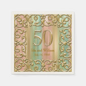 Serviette En Papier Ornate Gold Frame 50e Anniversaire (Devant)