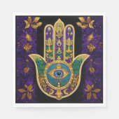Serviette En Papier Ornate Gold Troisième Oeil Hamsa (Devant)