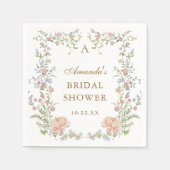 Serviette En Papier Ornate Grace Pastel Blush Floral Fête des mariées (Devant)