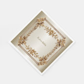 Serviette En Papier Orné Or de la Partie Rectangle Fleurs Dimond brill (Coin)
