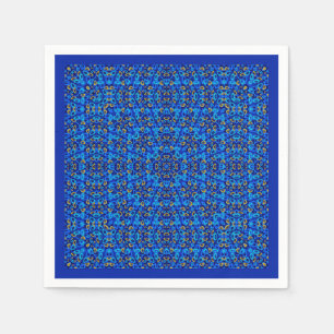 Serviette En Papier Ornement abstrait bleu multicolore