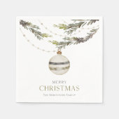 Serviette En Papier Ornement de Noël élégant (Devant)