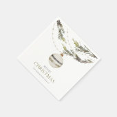 Serviette En Papier Ornement de Noël élégant (Coin)