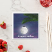 Serviette En Papier Ornement De Noël Lune Sur Palmier (En situation)