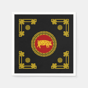 Serviette En Papier Ornement de porc du Nouvel An chinois