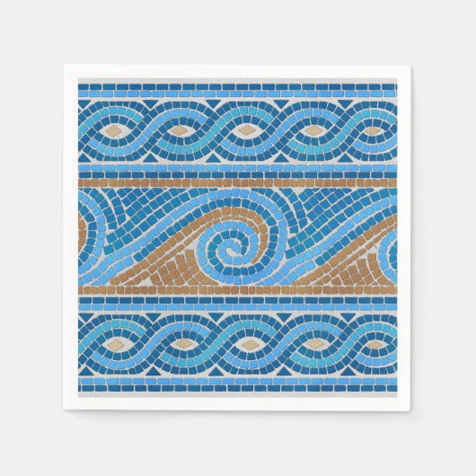 Serviette En Papier Ornement en mosaïque grecque (Devant)