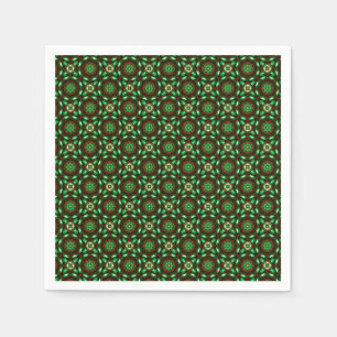 Serviette En Papier Ornement fractal vert