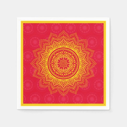 Serviette En Papier Ornement indien (Devant)