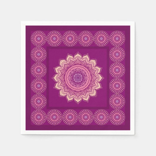 Serviette En Papier Ornement indien (Devant)