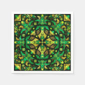 Serviette En Papier Ornement thaïlandais - Or et vert (Devant)