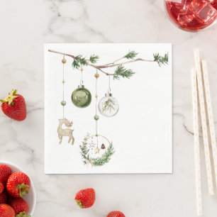 Serviette En Papier Ornements de campagne d'hiver