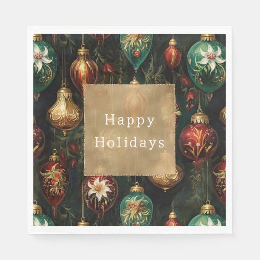 Serviette En Papier Ornements de Noël (Devant)