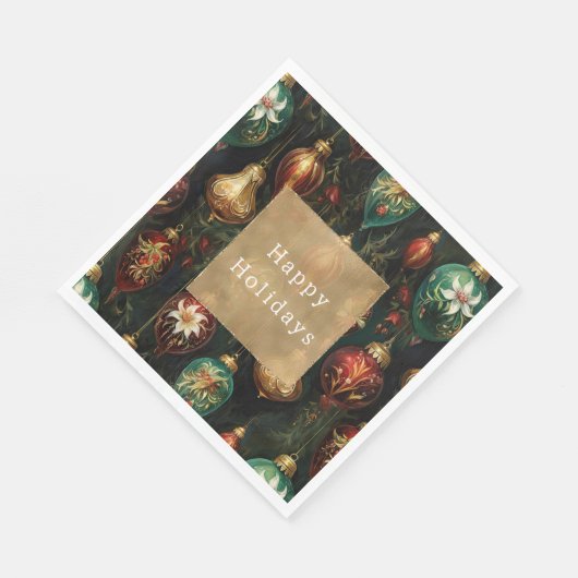 Serviette En Papier Ornements de Noël (Coin)