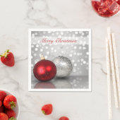 Serviette En Papier Ornements de Noël chatoyants - Papier Napkin (En situation)