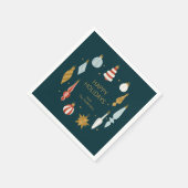 Serviette En Papier Ornements de Noël Joyeuses fêtes (Coin)