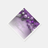 Serviette En Papier Ornements de Noël - Purples (Coin)