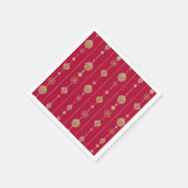Serviette En Papier Ornements de Noël rouge et or (Coin)