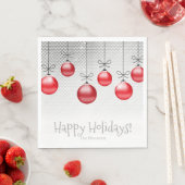 Serviette En Papier Ornements de Noël Rouge ID251 (En situation)